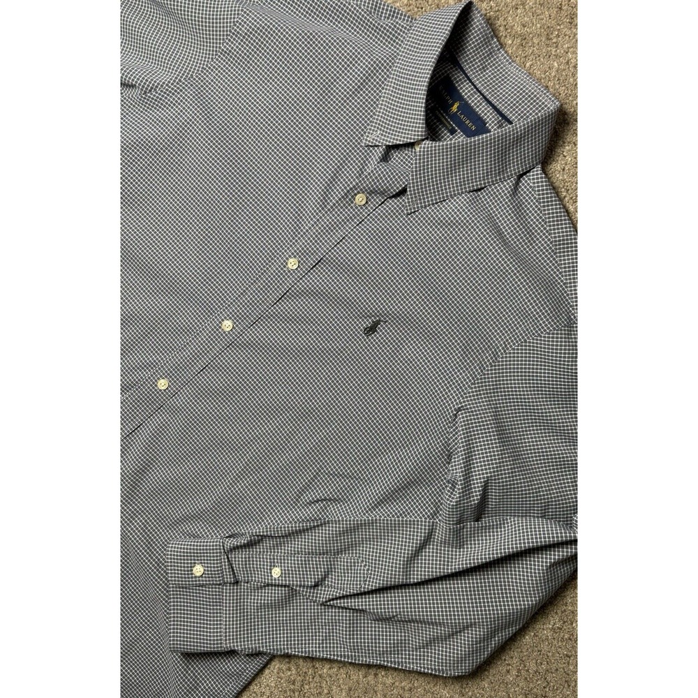 Polo Ralph Lauren Button Up Shirt Men's Extra Large/XL Gingham Check Performance